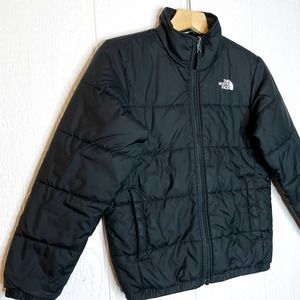 NORTH FACE Black Faux Down Puffer Coat Boy's MEDIUM